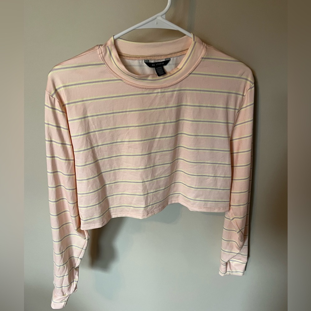 american eagle striped long sleeve shirt size xs